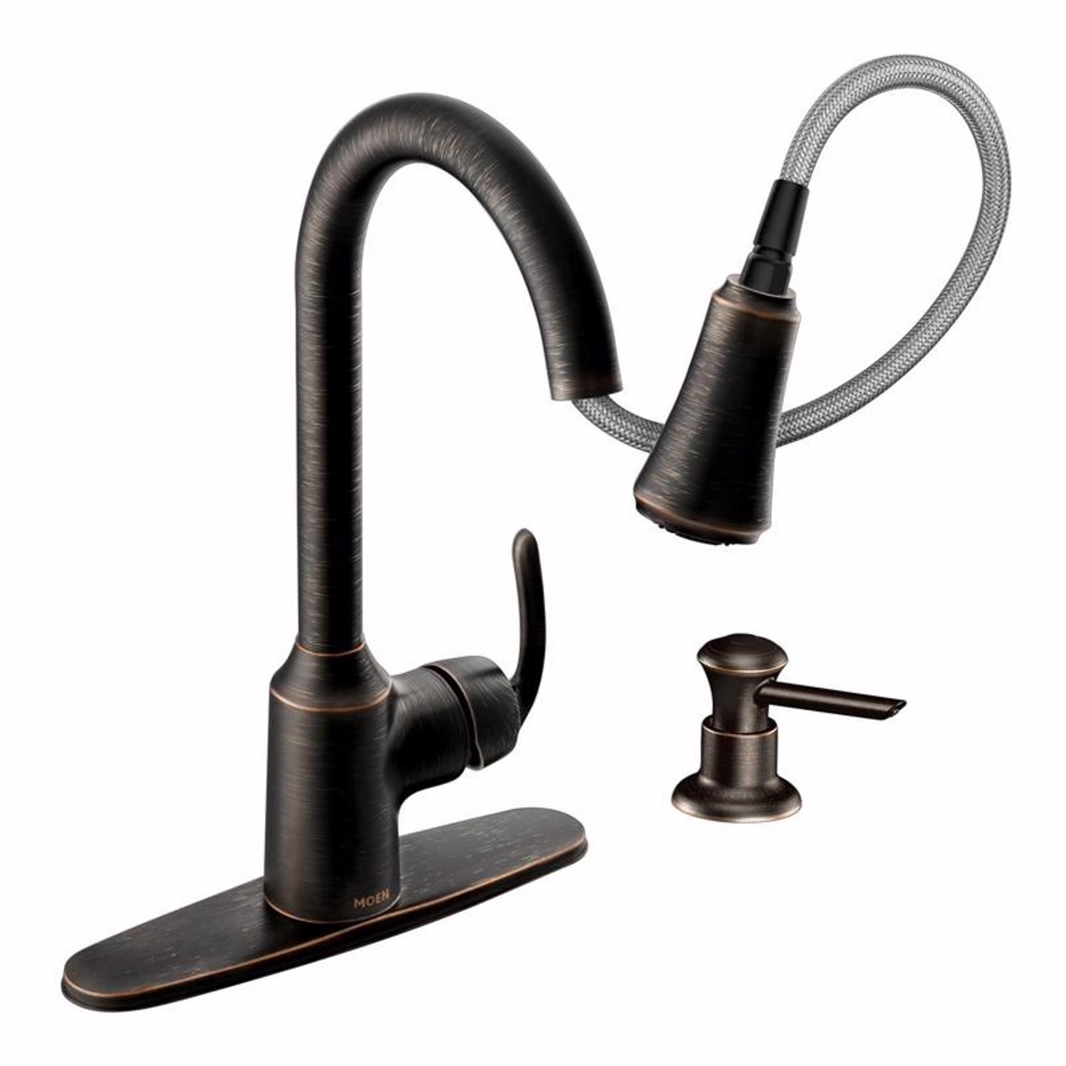 Moen Bayhill One Handle Bronze Pull-Down Kitchen Faucet