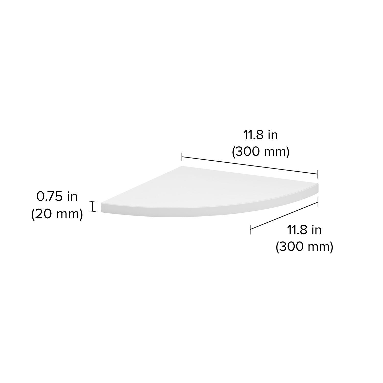Dolle Lite.75 in. H X 11.8 in. W X 11.8 in. D White Wood Corner Shelf