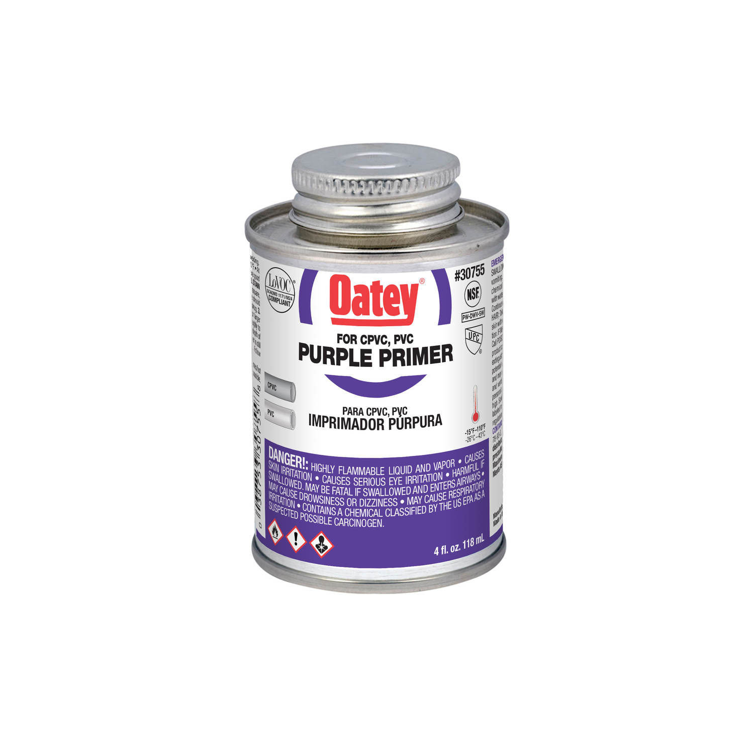 Oatey Purple Primer For CPVC/PVC 4 oz Stine Home + Yard The Family