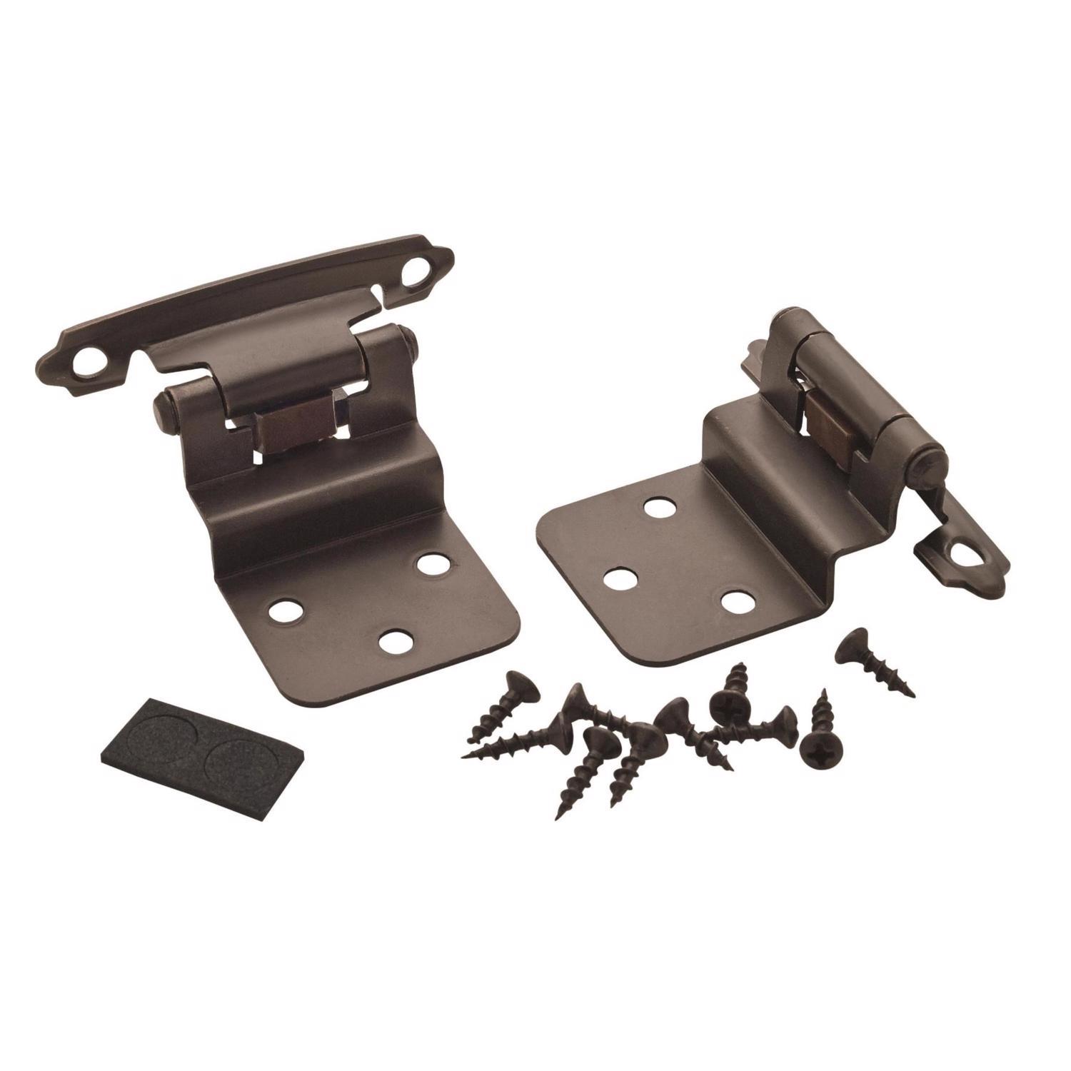 Amerock 2 in. W X 2-3/4 in. L Oil Rubbed Bronze Steel Self-Closing Hinge 2 pk