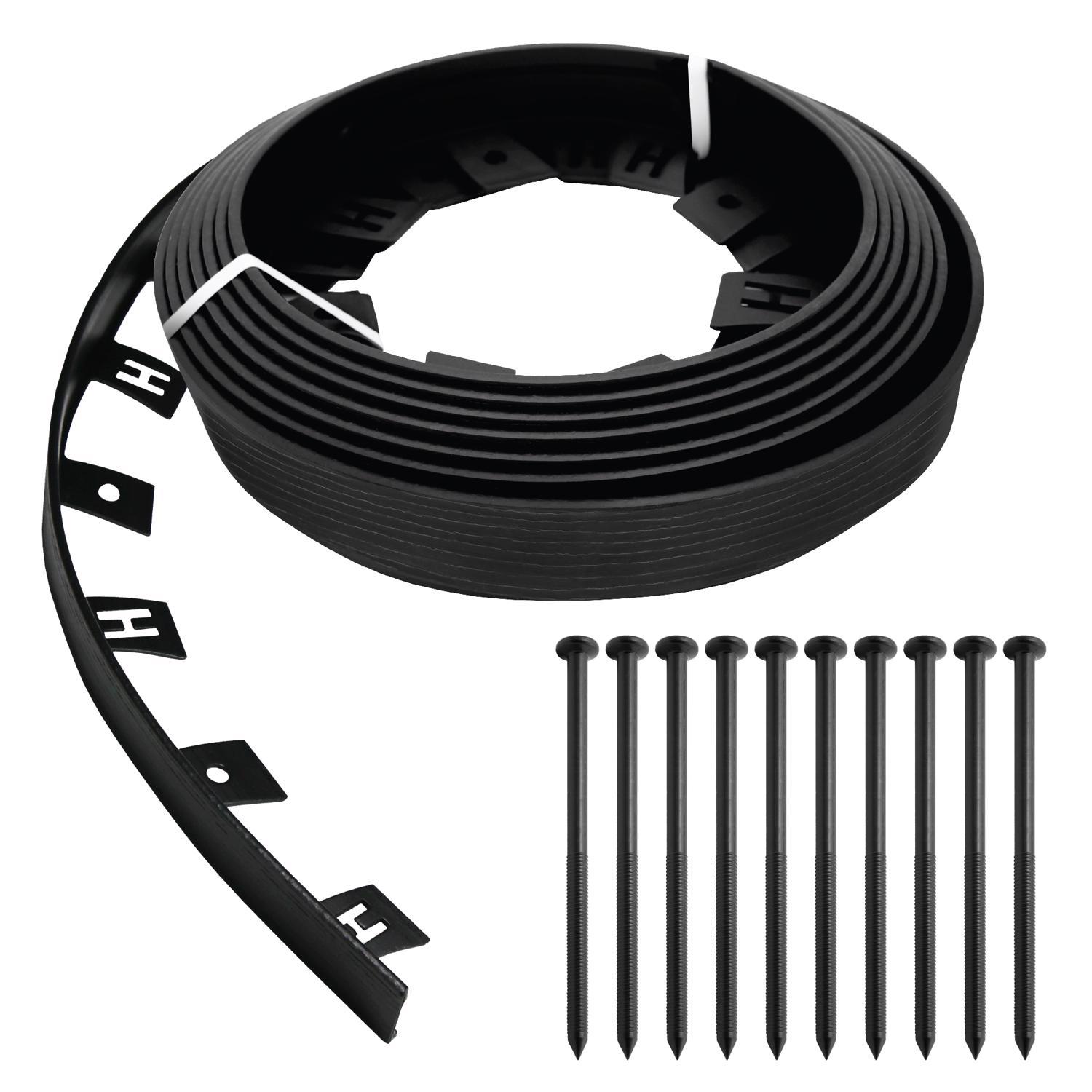 Master Mark 25 ft. L X 1.5 in. H Plastic Black Coiled Edging