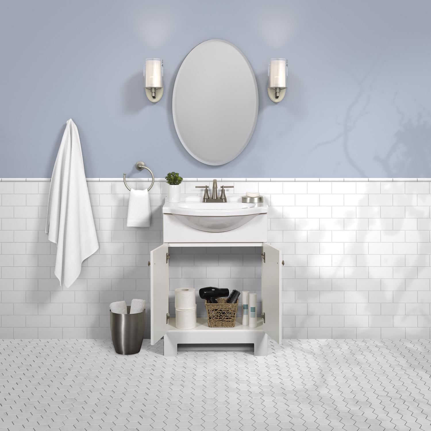 Zenith Products Single White Bathroom Vanity 24 in. W X 16 in. D X 35.5