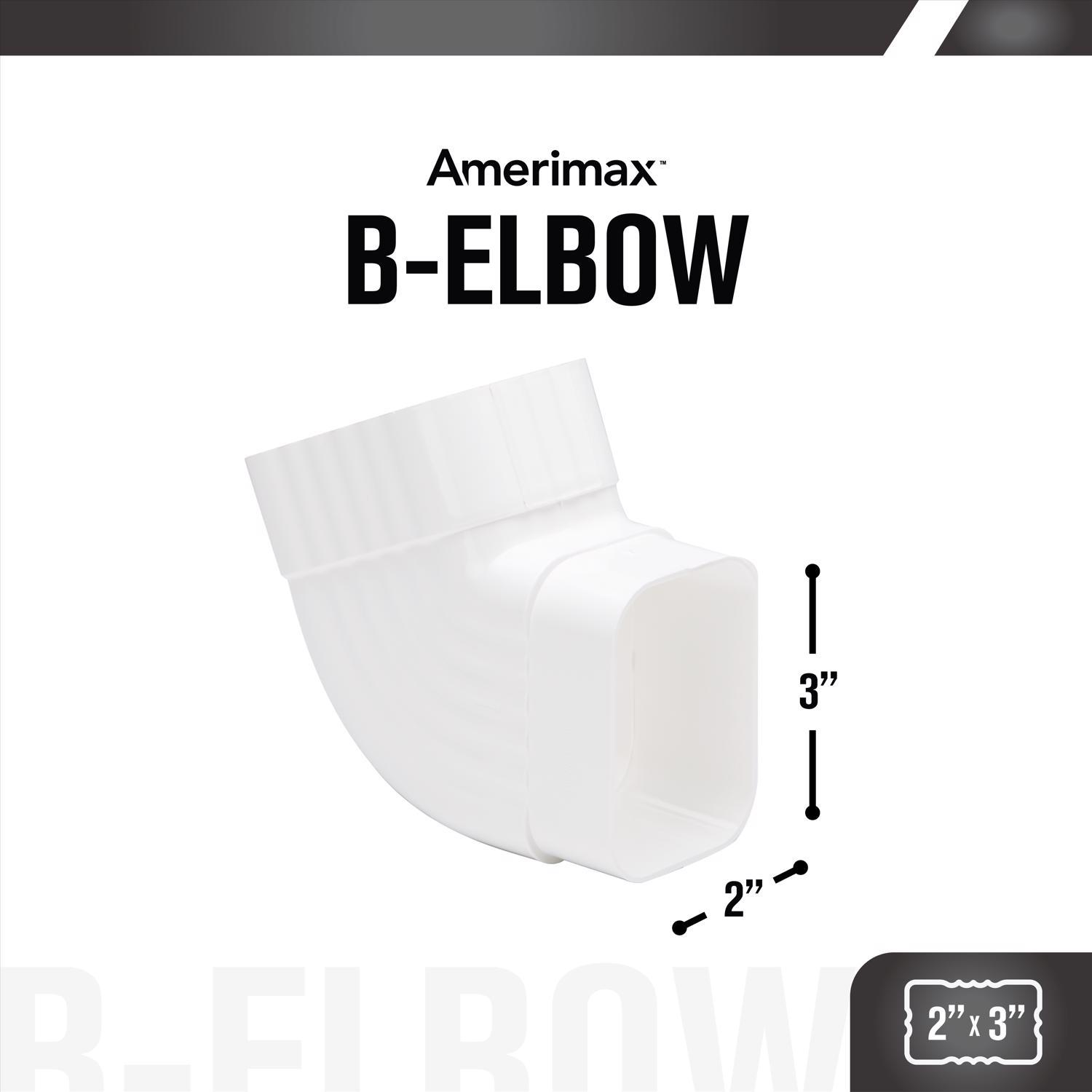 Amerimax 4.5 in. H X 2.5 in. W X 4.5 in. L White Vinyl K Gutter Elbow