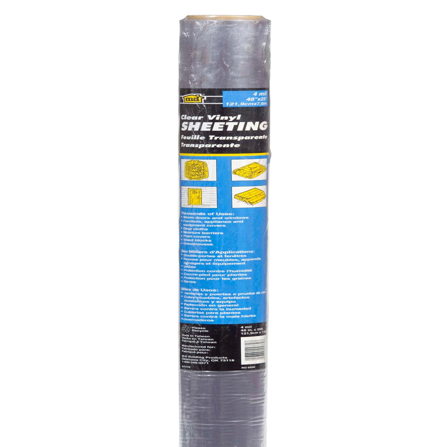 M-D Clear Indoor and Outdoor Vinyl Sheeting 48 in. W X 25 ft. L