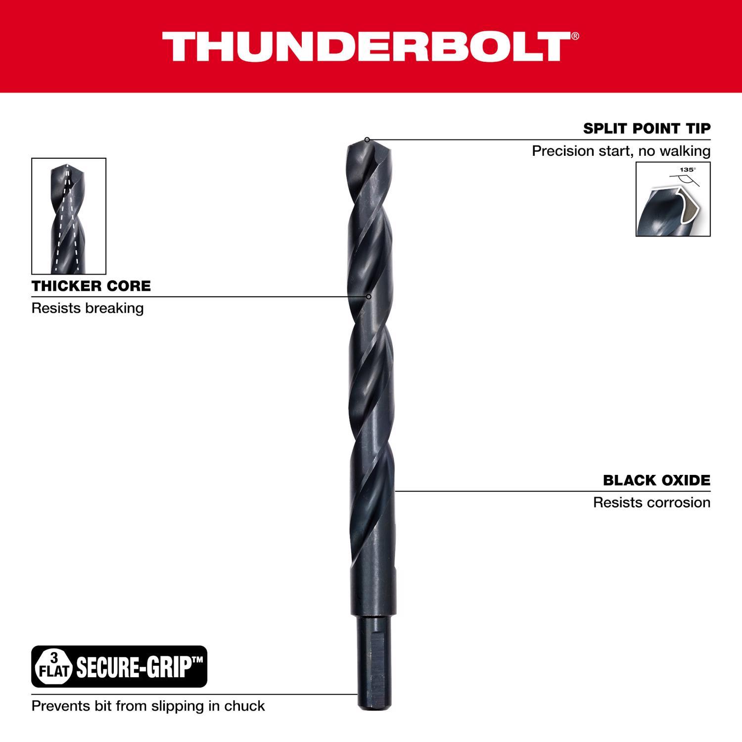 Milwaukee Thunderbolt Black Oxide Drill Bit Set 3-Flat Shank 29 pc