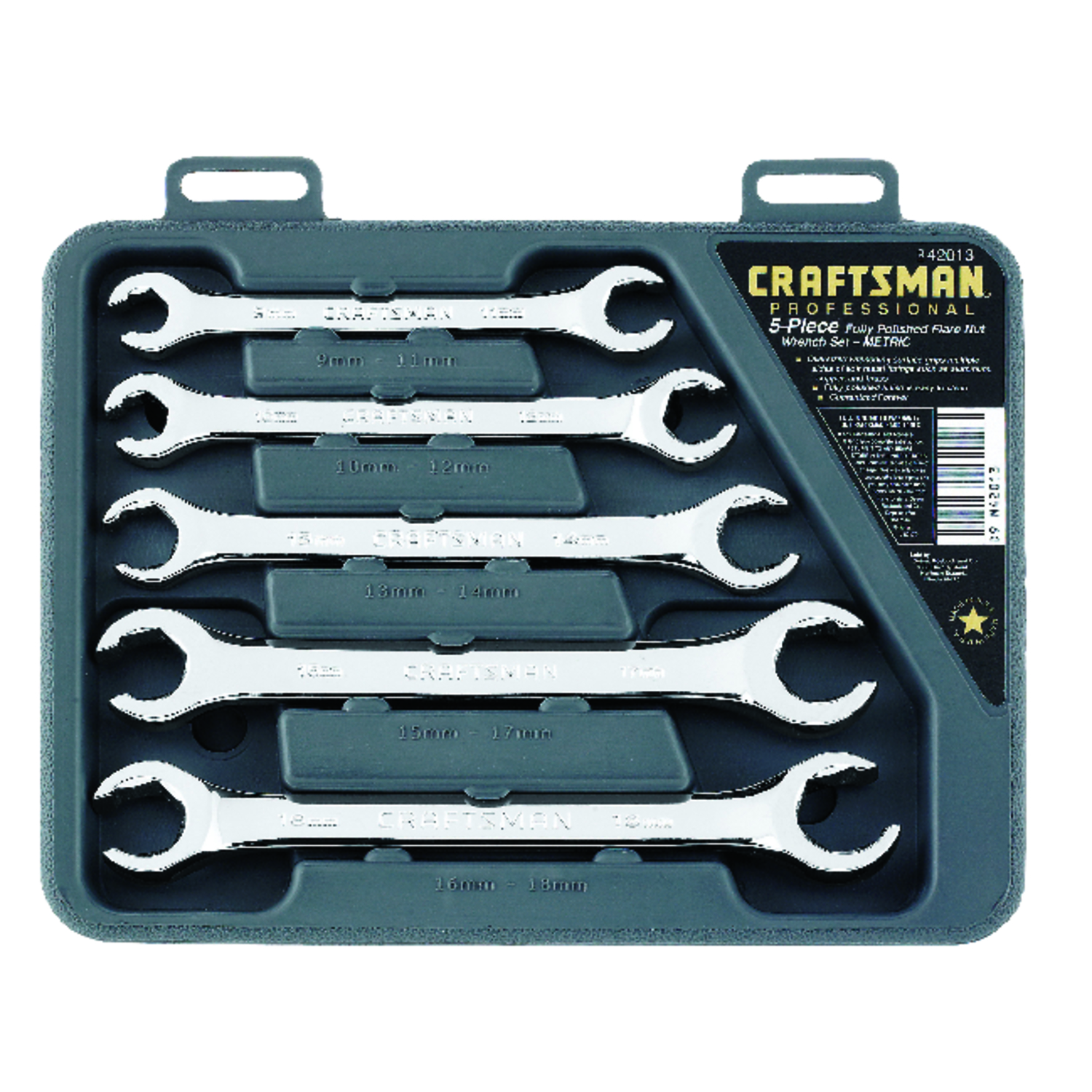 Craftsman 6 Point Metric Flare Nut Wrench Set 5 pc