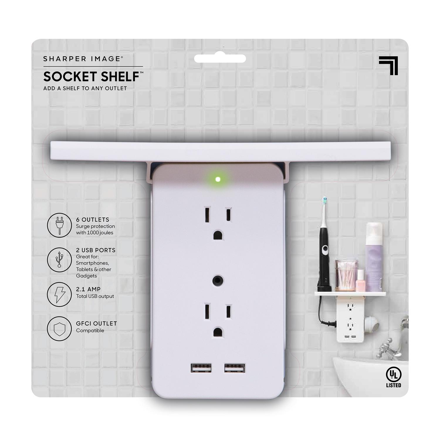 Socket Shelf As Seen On Tv Outlet/Usb/Shelf Adapter Surge Protection 1 Pack