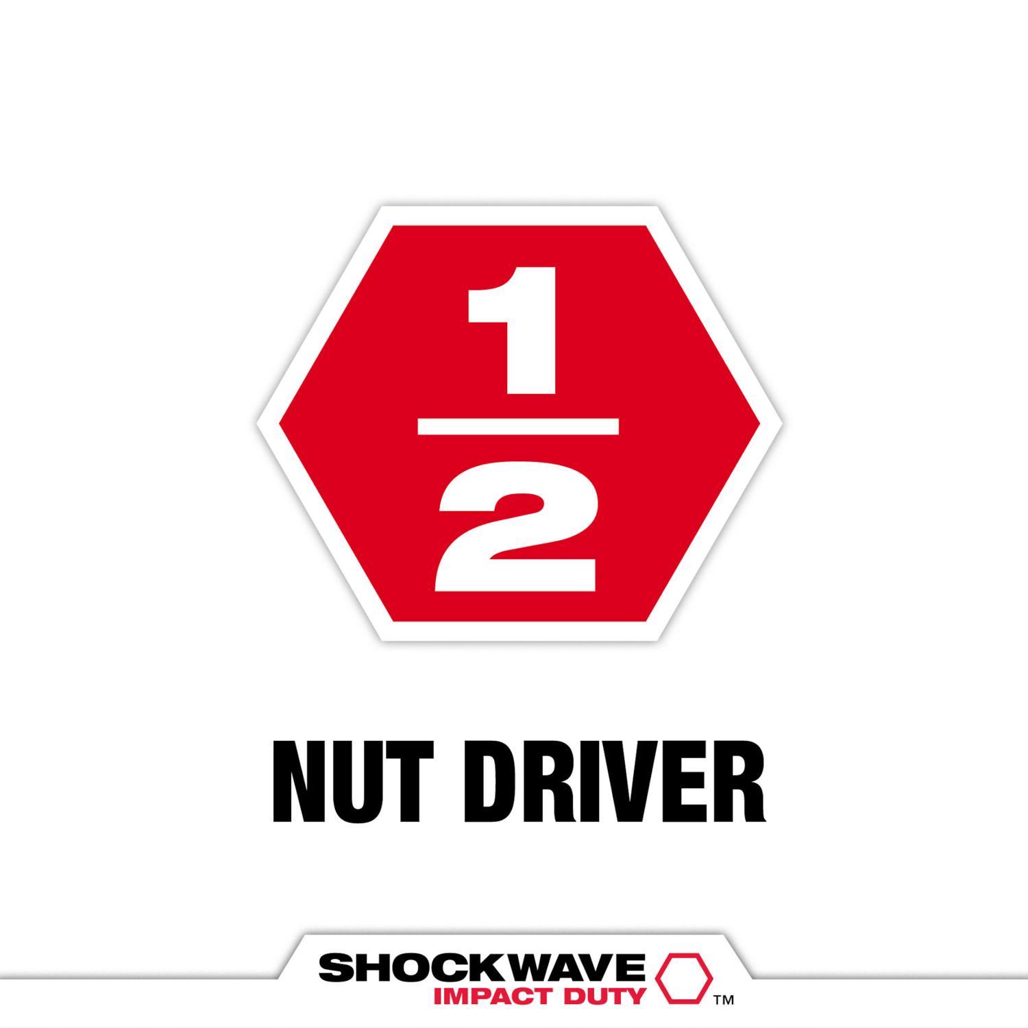Milwaukee Shockwave 1/2 in. drive X 2-9/16 in. L Heat-Treated Steel Nut Driver 1 pc
