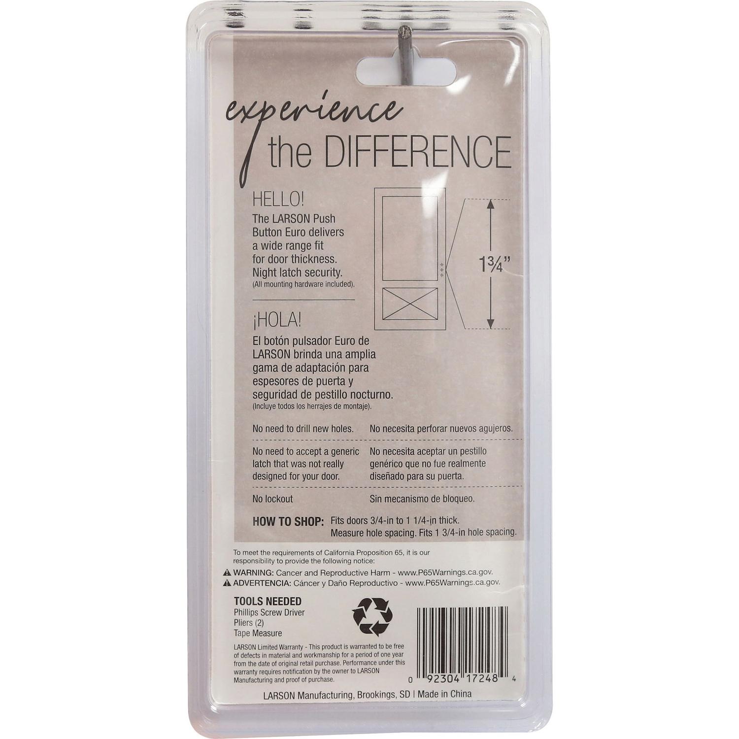 Larson Euro Zinc-Plated Black Zinc Push Button Latch 1 pk
