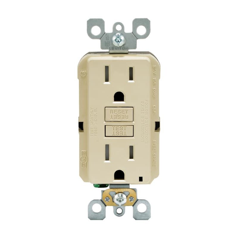 Leviton SmartlockPro 15 amps 125 V Duplex Ivory GFCI Outlet 5-15R 1 pk
