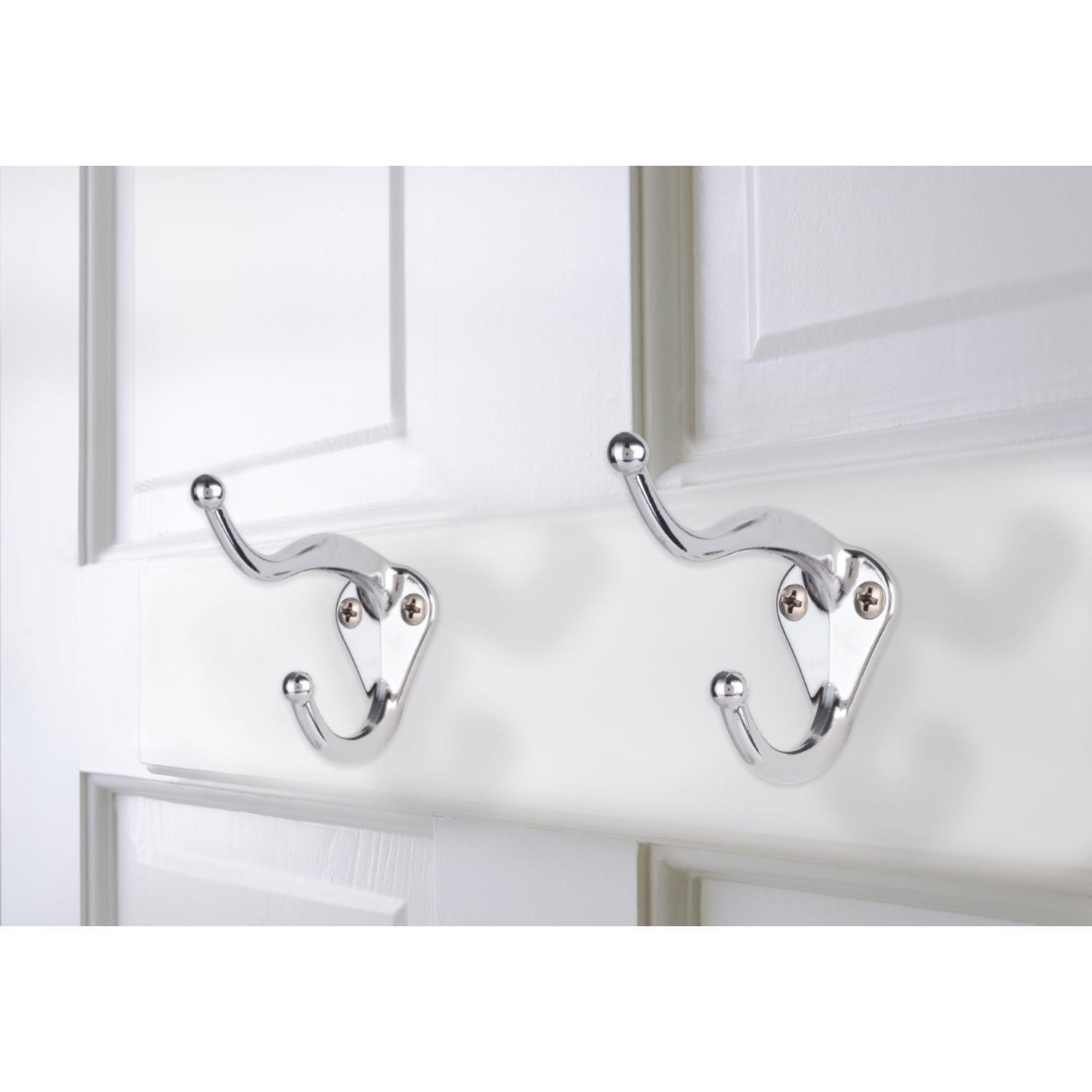 Ace 3 in. L Chrome Silver Metal Small Coat and Hat Hook 2 pk