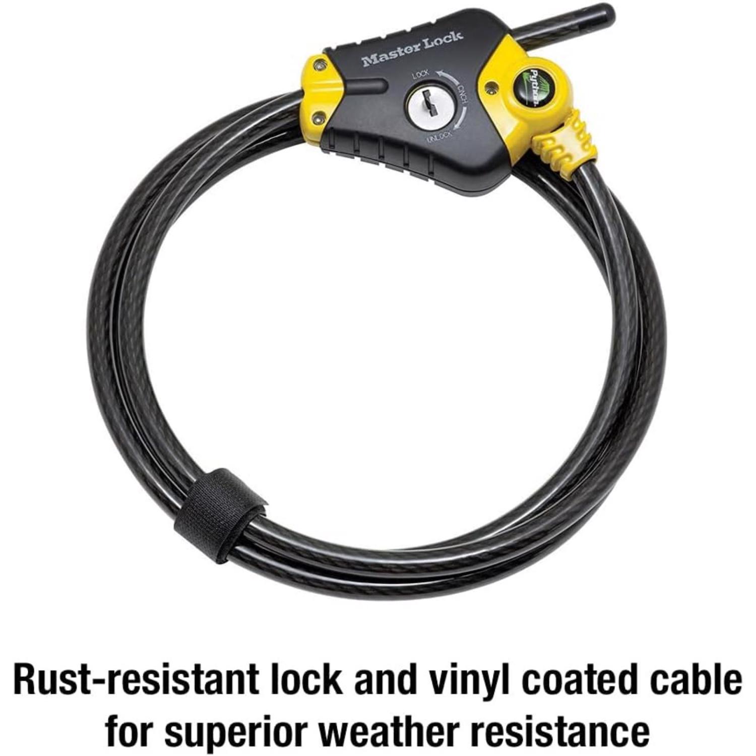 Master Lock Python 3/8 in. D X 72 in. L Vinyl Coated Steel Locking Cable