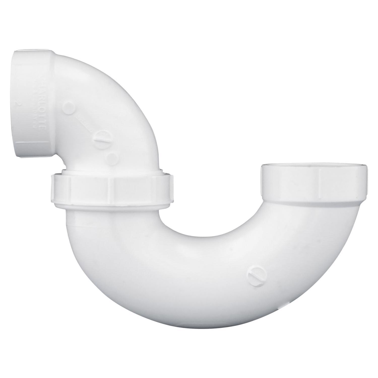 Charlotte Pipe Schedule 40 2 in. Hub X 2 in. D Hub PVC P-Trap with Union 1 pk