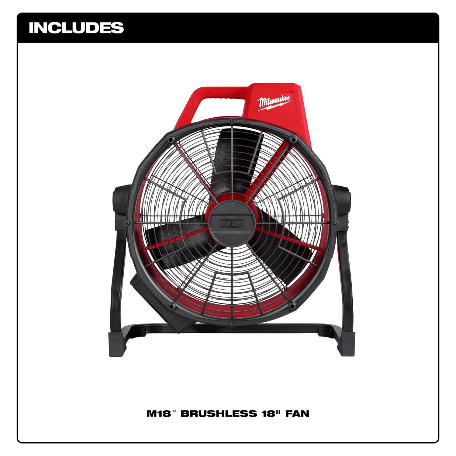 Milwaukee M18 26.5 in. H X 18 in. D 3 speed Cordless Jobsite Fan