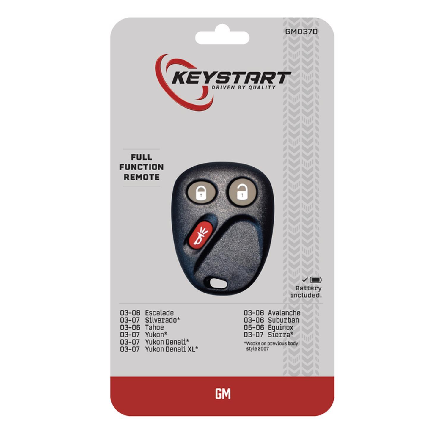 KeyStart GM037 Self Programmable Remote Automotive Remote HD Key Remote Only For General Motors