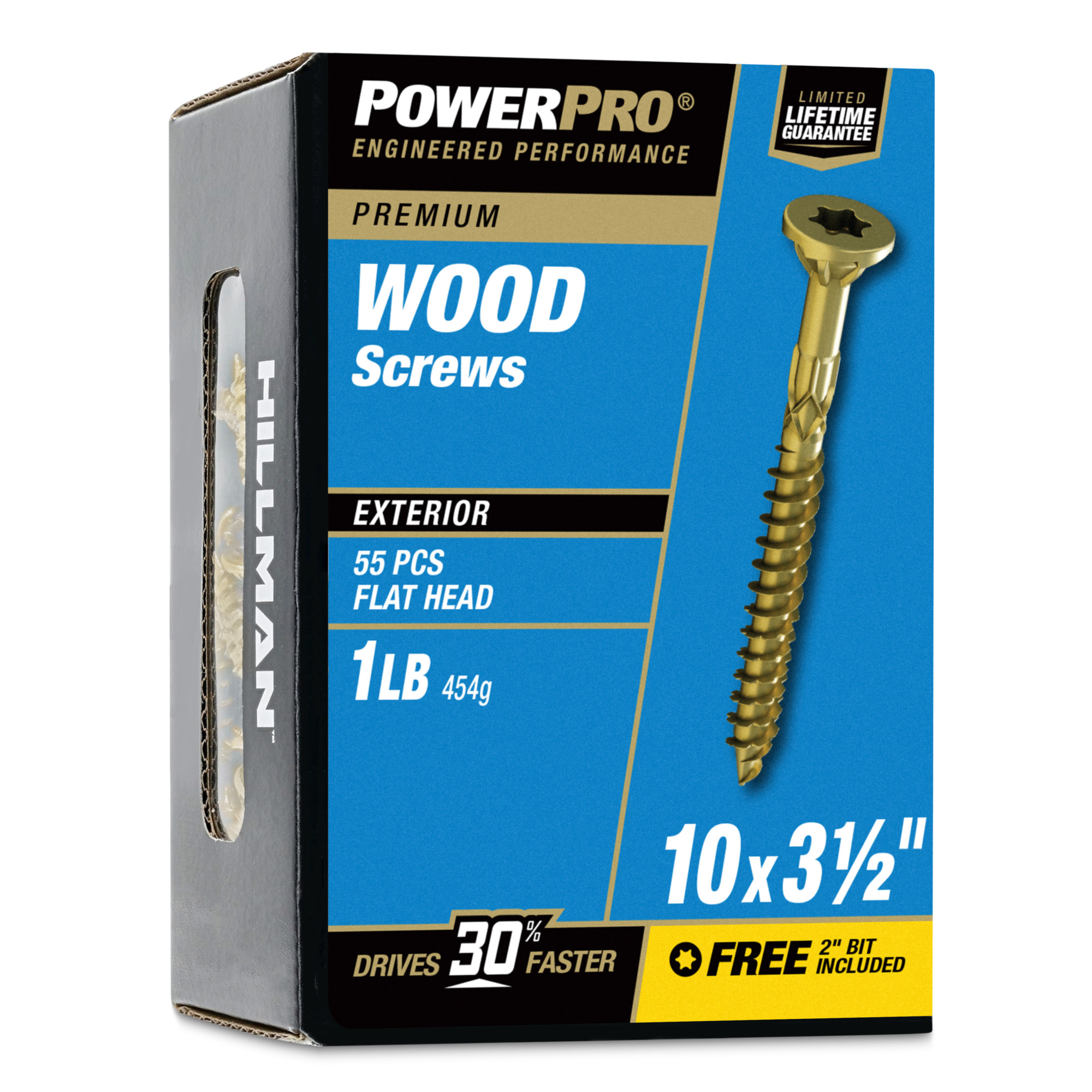 Power Pro Premium Exterior Wood Screws (#10 x 3-1/2 in.) - 55 pc