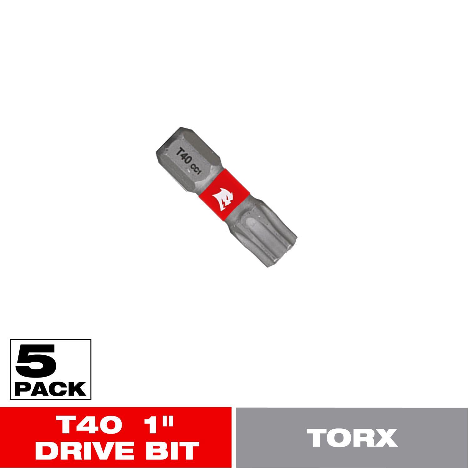 Diablo Torx #40 X 1 in. L Driver Bit Black Oxide 5 pk