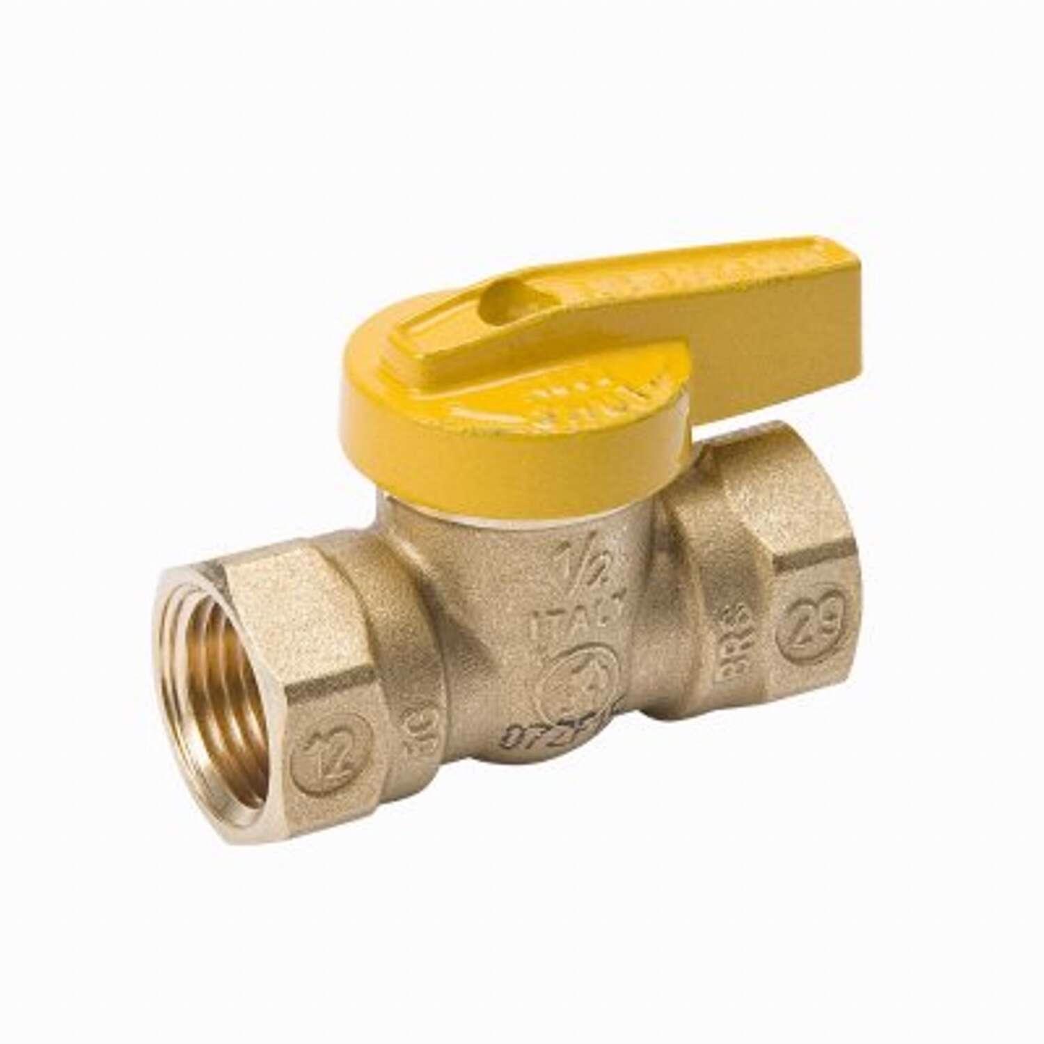 Homewerks 3/8 in. Brass FIP Ball Valve Quarter-Turn Lever For Gas