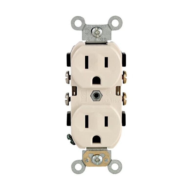 Leviton 15 amps 125 V Duplex Light Almond Outlet 5-15R 1 pk