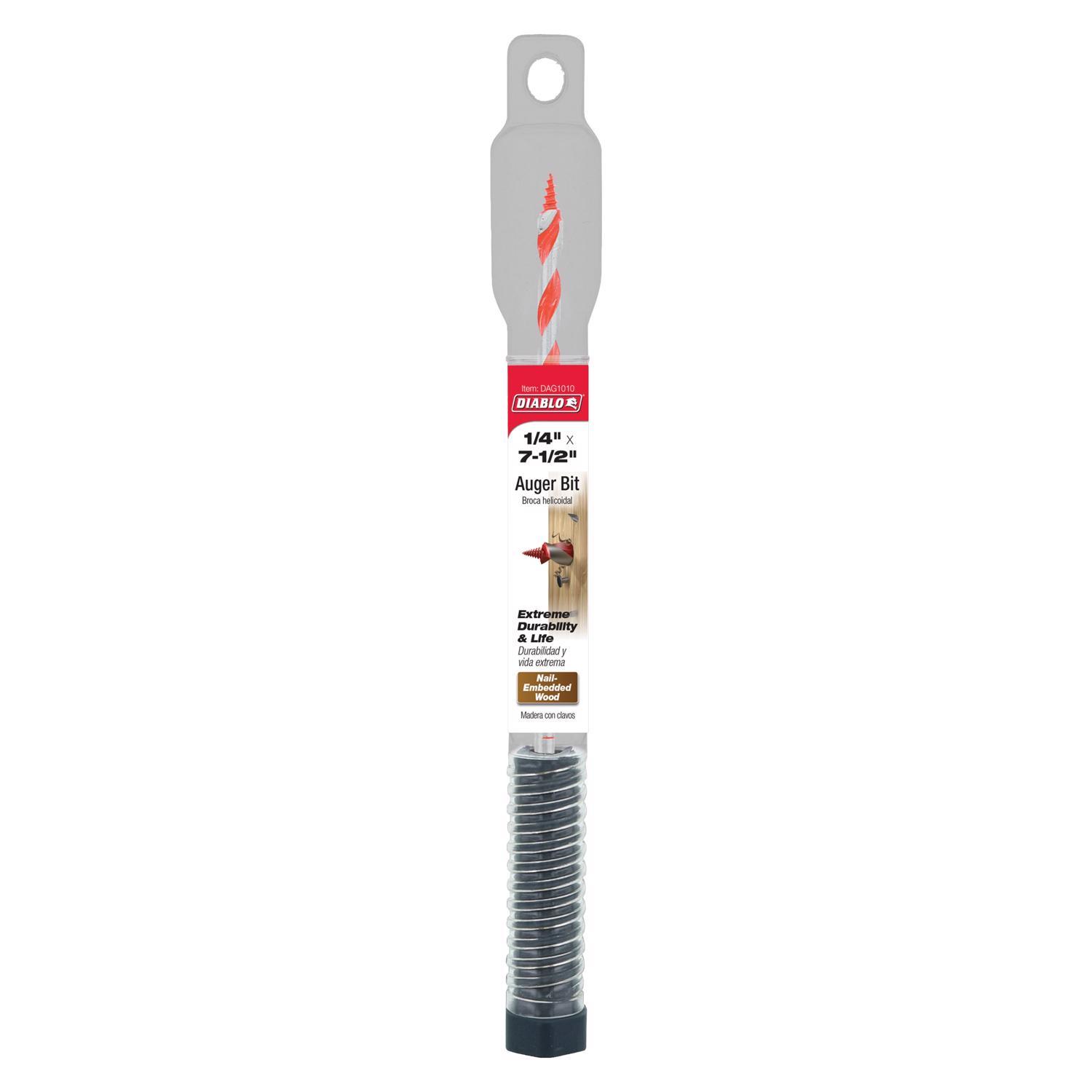 Diablo Dura-Tip 1/4 in. D X 7.5 in. L Auger Bit High Speed Steel 1 pc