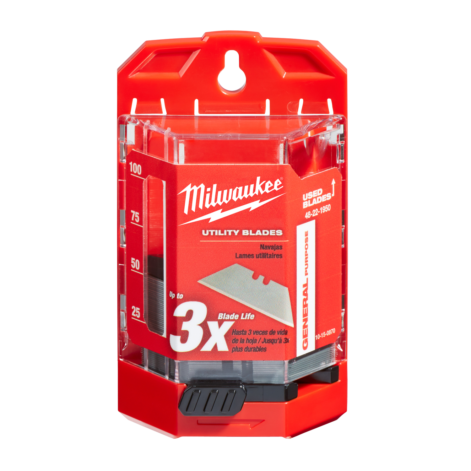 Milwaukee Micro Carbide Metal Utility Blade Dispenser with Blades 3 in. L 50 pk