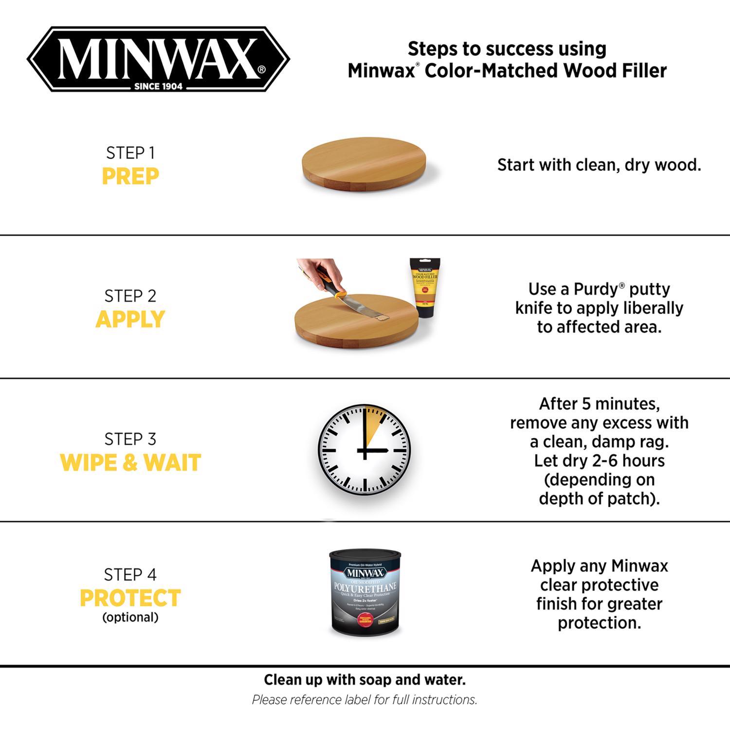 Minwax Color-Matched Walnut Wood Filler 6 oz