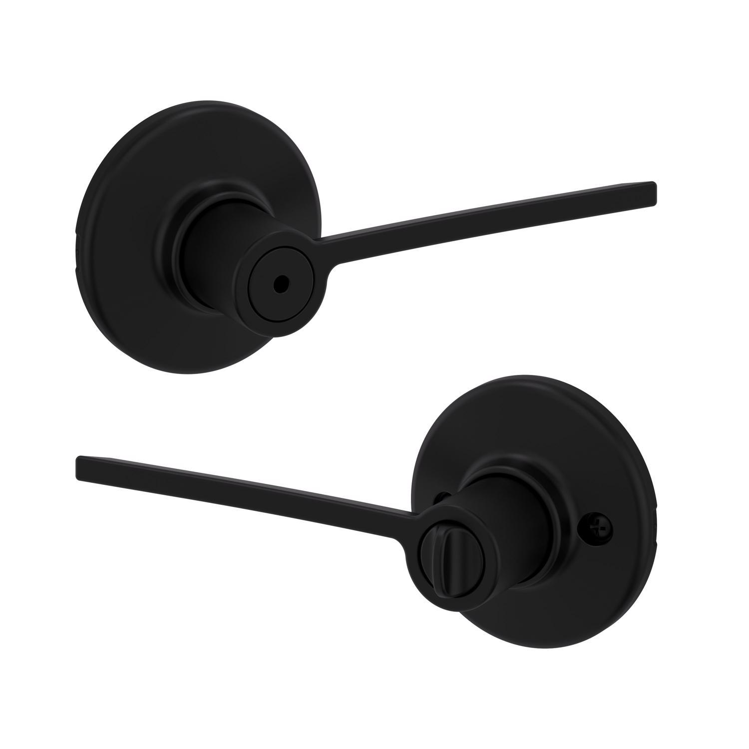 Kwikset Ladera Matte Black Bed and Bath Lever Right or Left Handed