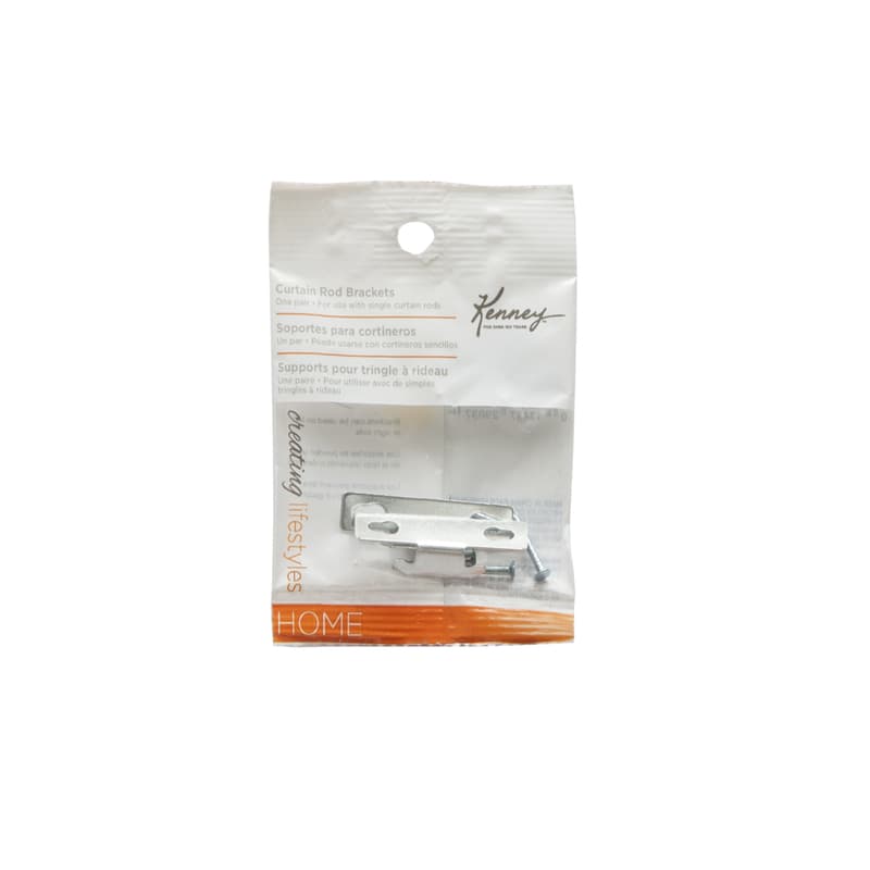 Kenney Chrome Silver Curtain Rod Bracket