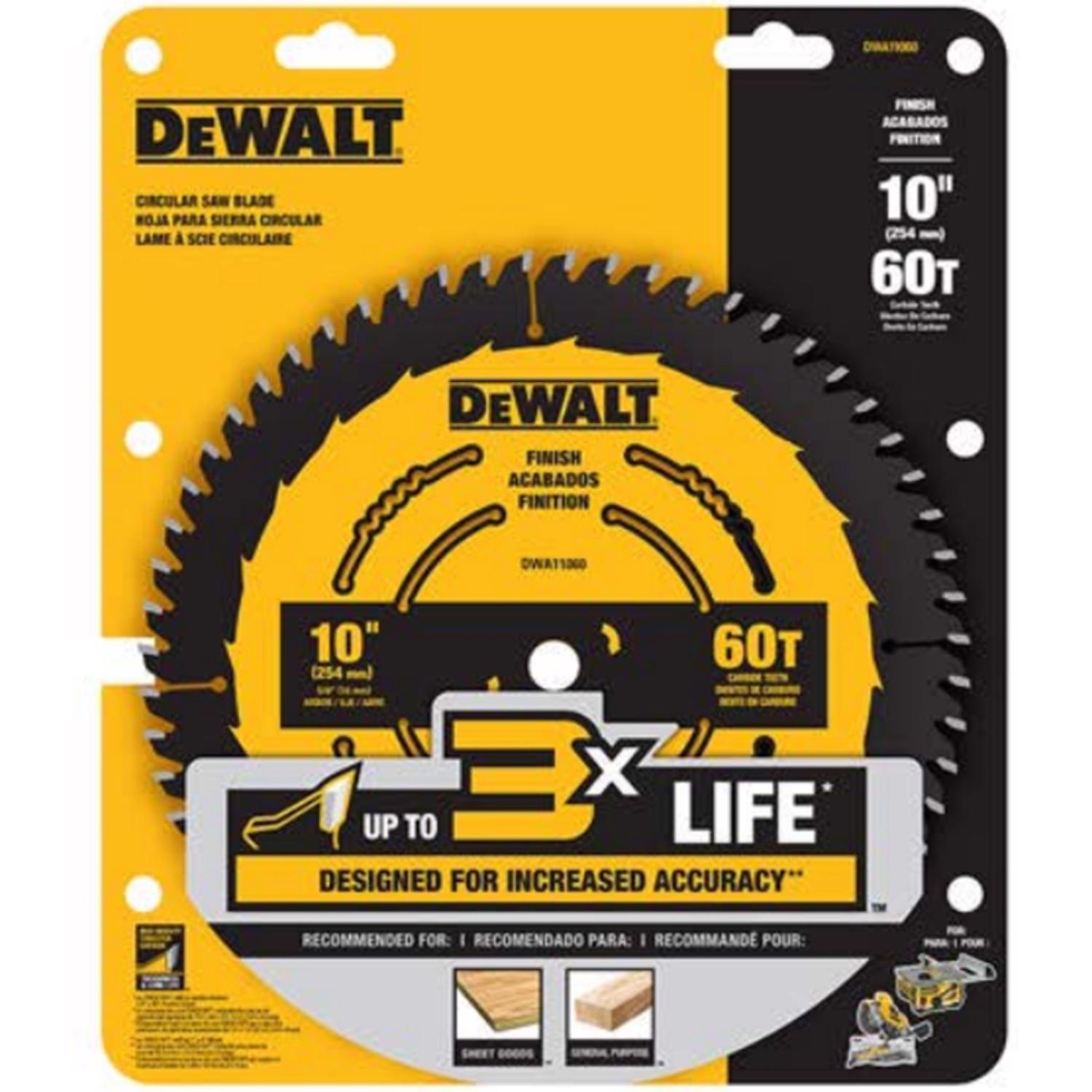 DeWalt 10 in. D X 5/8 in. Carbide Tipped Circular Saw Blade 60 teeth 1 pc