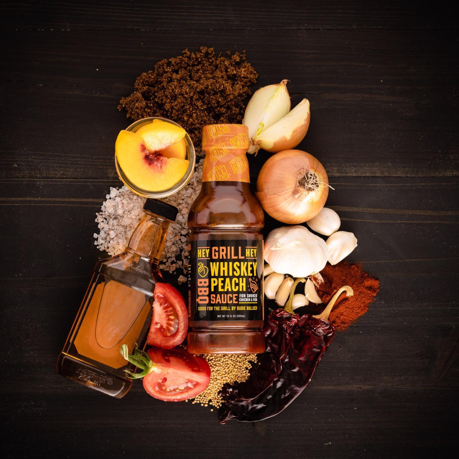 Hey Grill Hey Whiskey Peach BBQ Sauce 18 oz