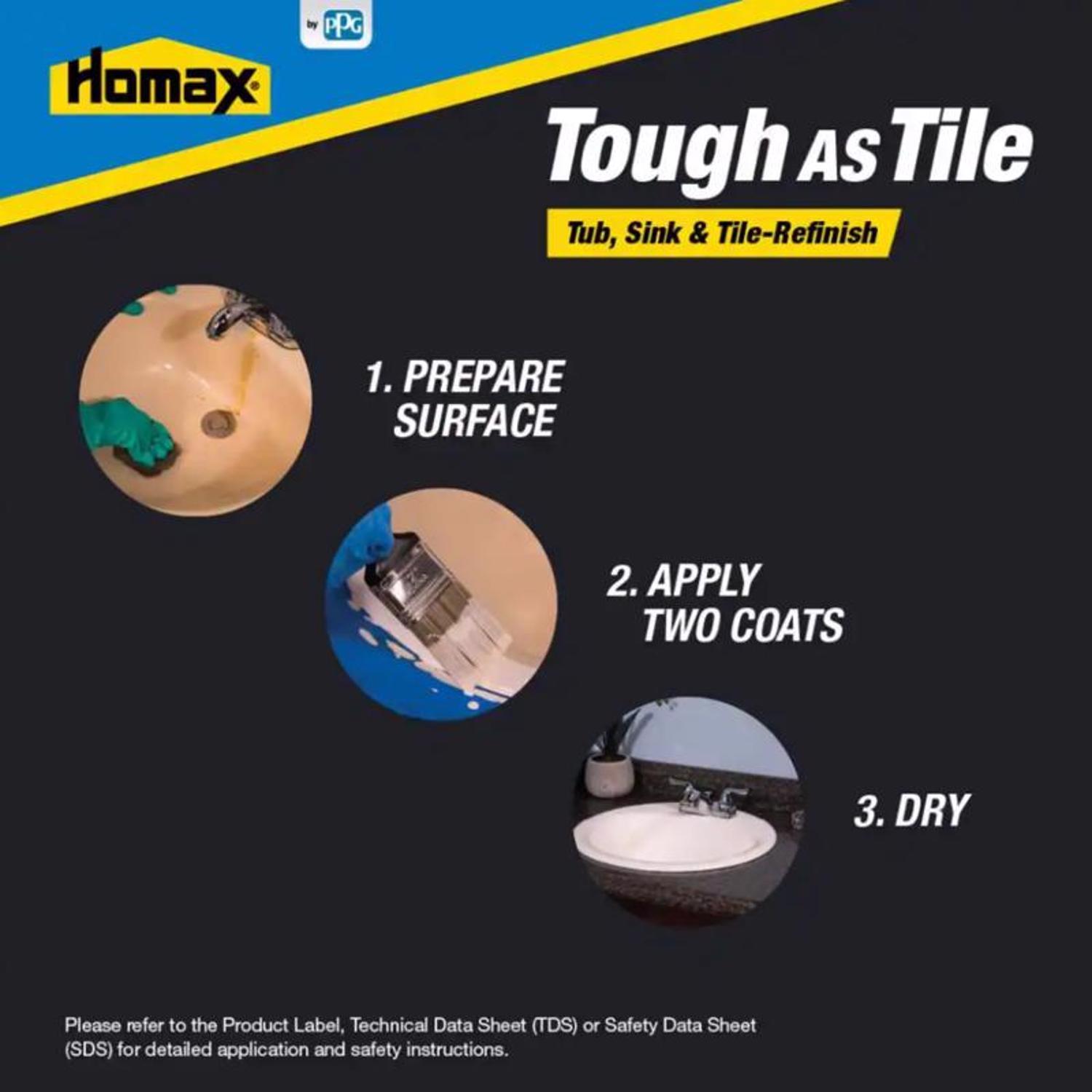 Homax Tough As Tile Gloss White Tub and Tile Refinishing Kit Interior 26 oz