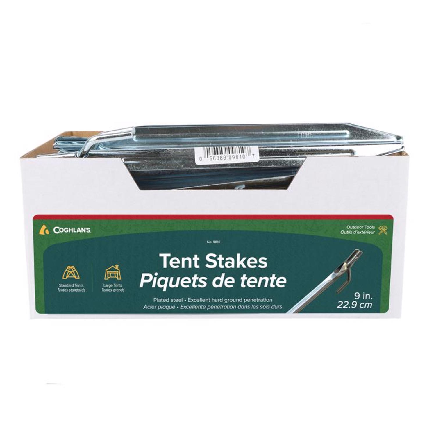 Coghlan's Silver Tent Stakes 0.625 in. W X 9 in. L 1 pk
