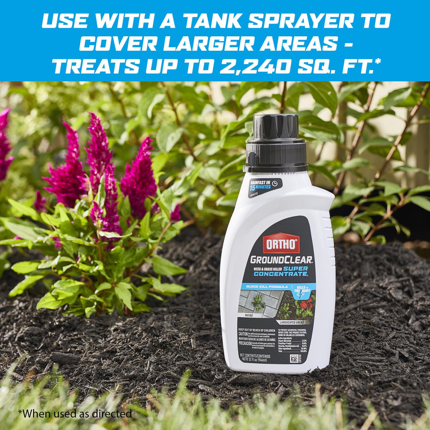 Ortho GroundClear Super Concentrate Weed Killer - 32oz, Kills Grass & Weeds