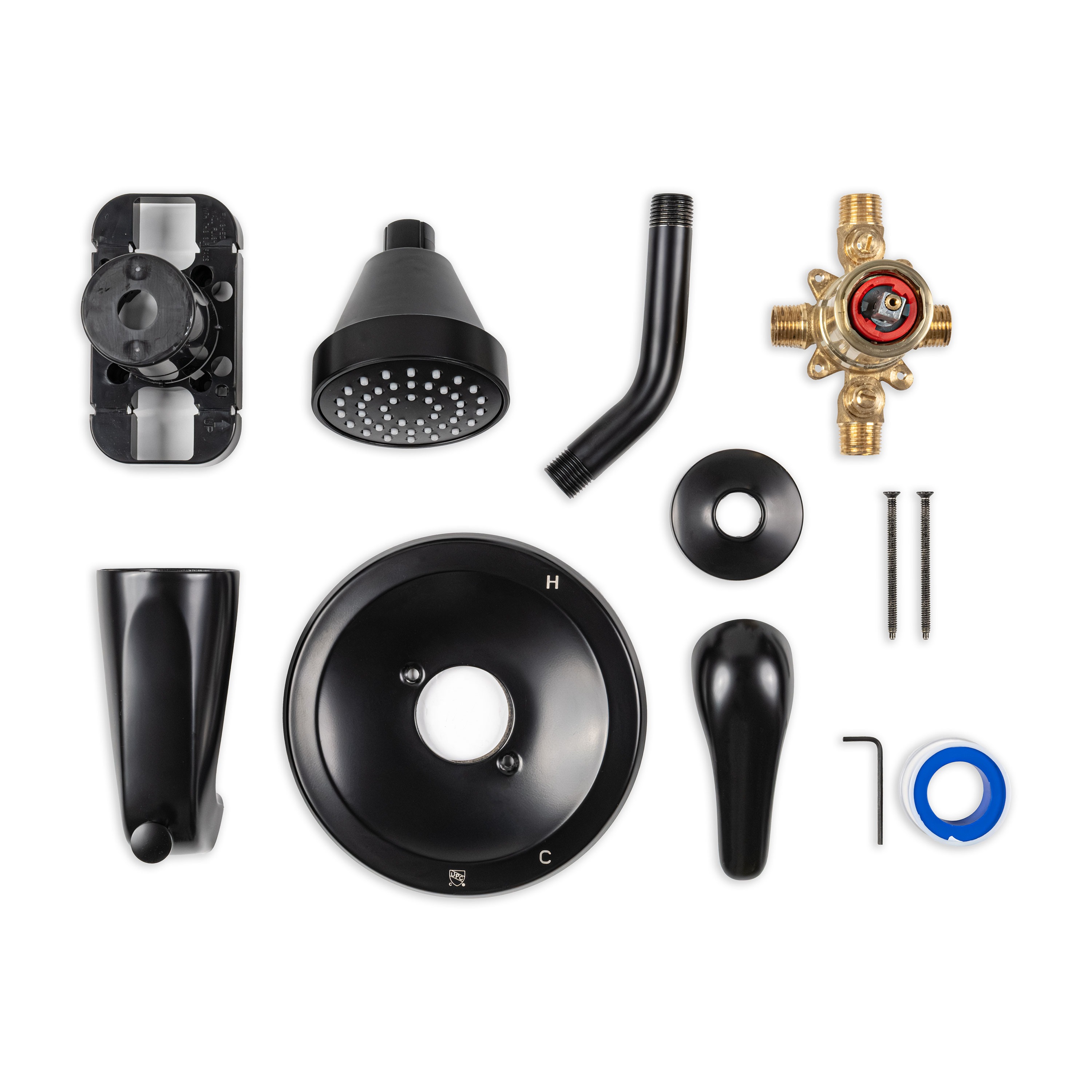 MSI 1-HANDLE 1-SPRAY TUB AND SHOWER FAUCET WITH PRESSURE BALANCE VALVE - 608 MATTE BLACK