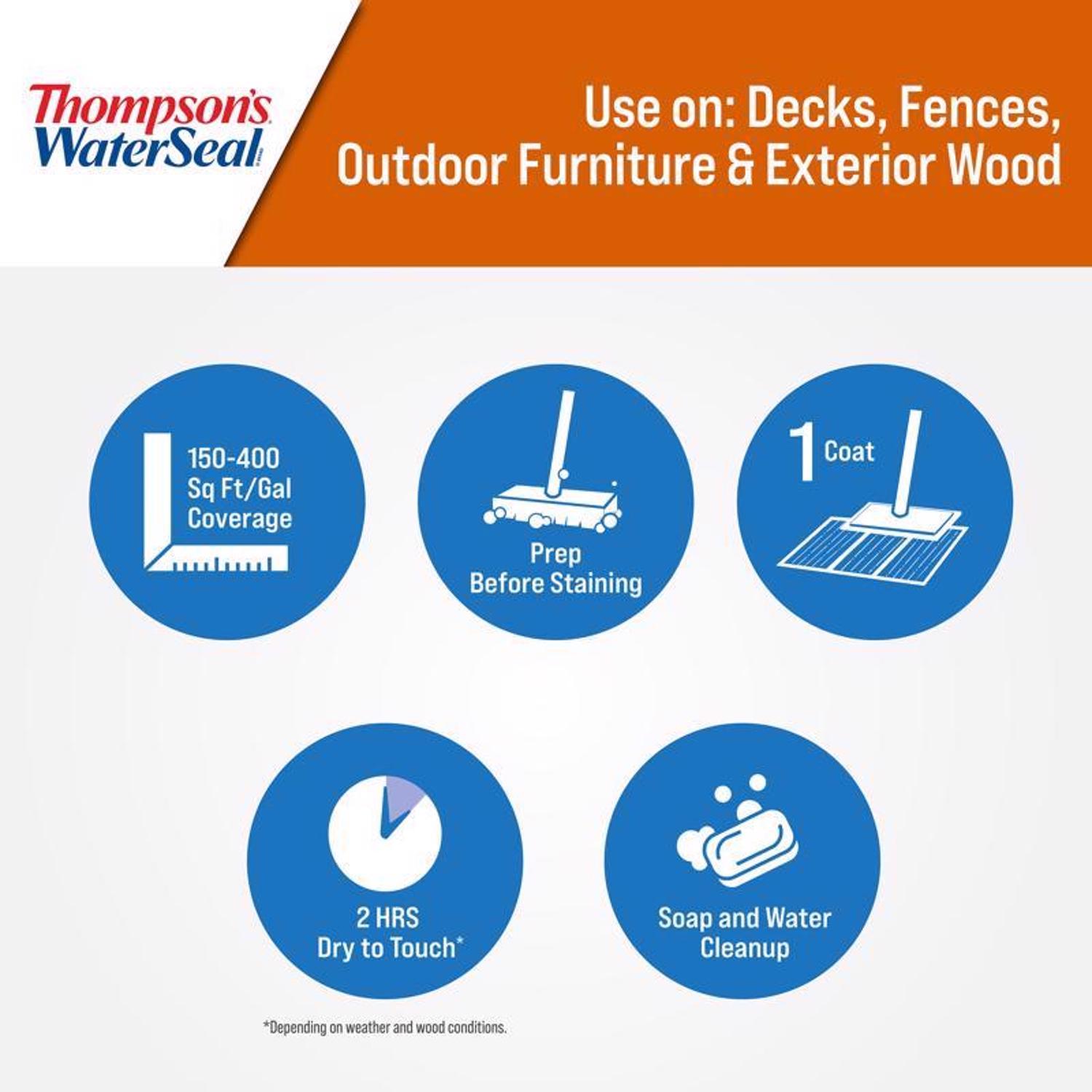 Thompson's WaterSeal Semi-Transparent Natural Cedar Waterproofing Wood Sealer 1 gal