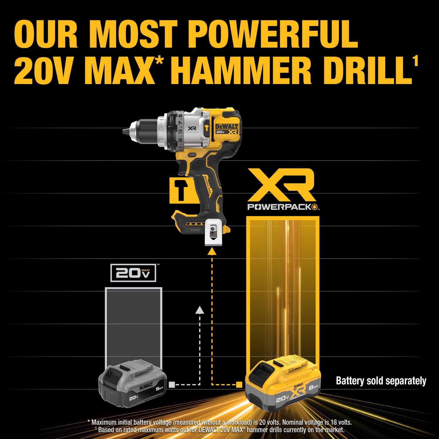 DEWALT 20V MAX XR 1/2 in. Brushless Cordless Hammer Drill Tool Only
