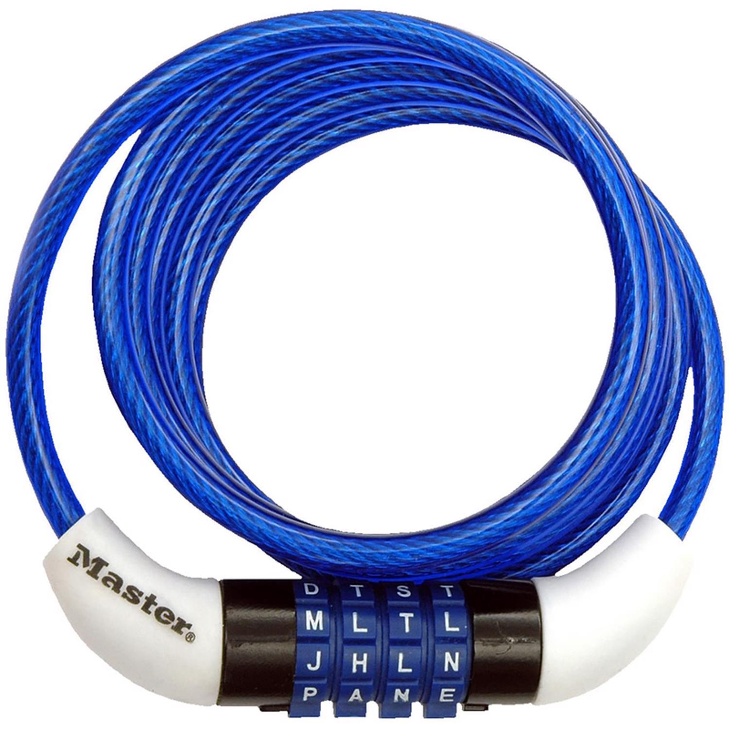 Master Lock 1/4 in. D X 60 in. L Vinyl Coated Steel Locking Cable (RANDOM COLOR)