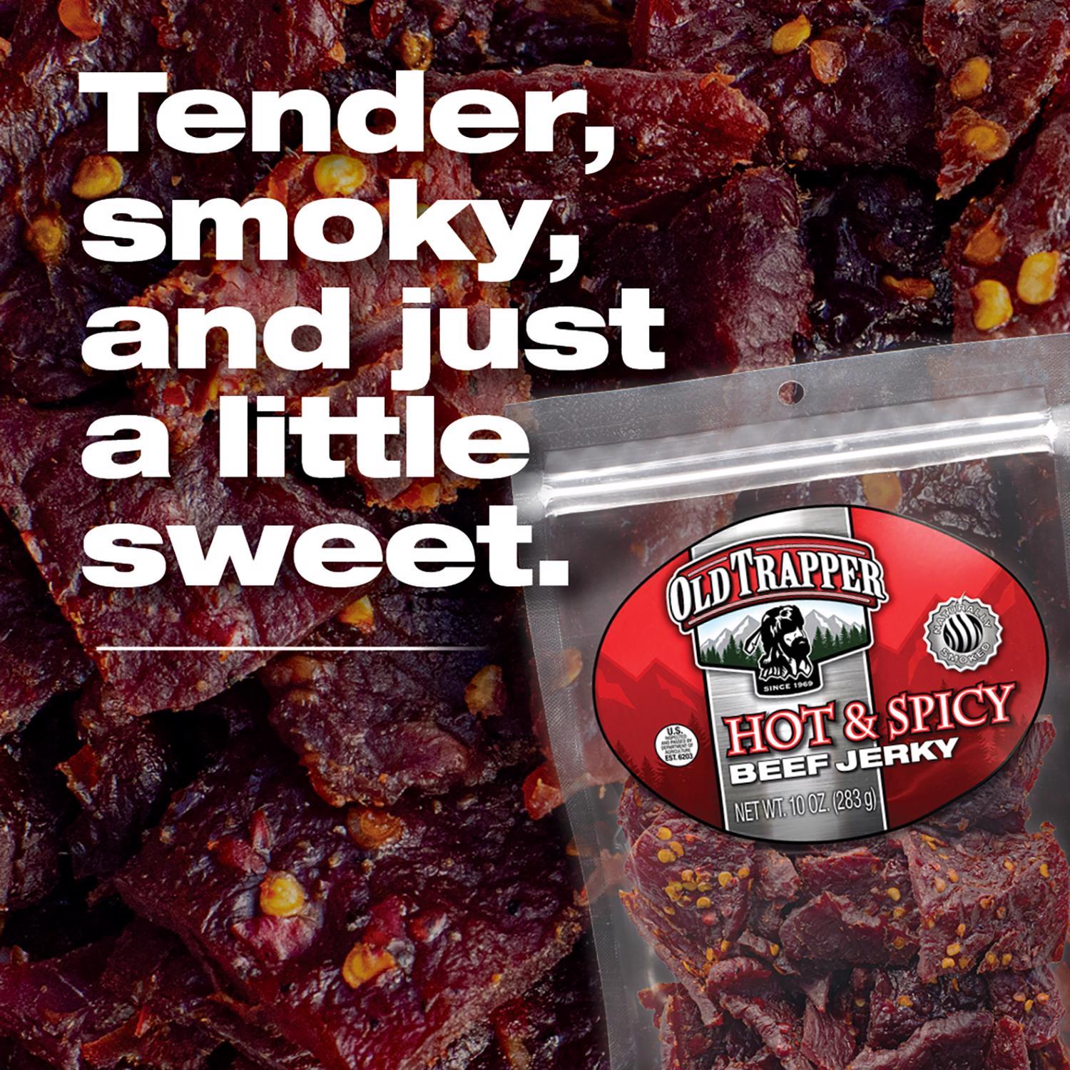 Old Trapper Hot & Spicy Beef Jerky 10 oz Bagged