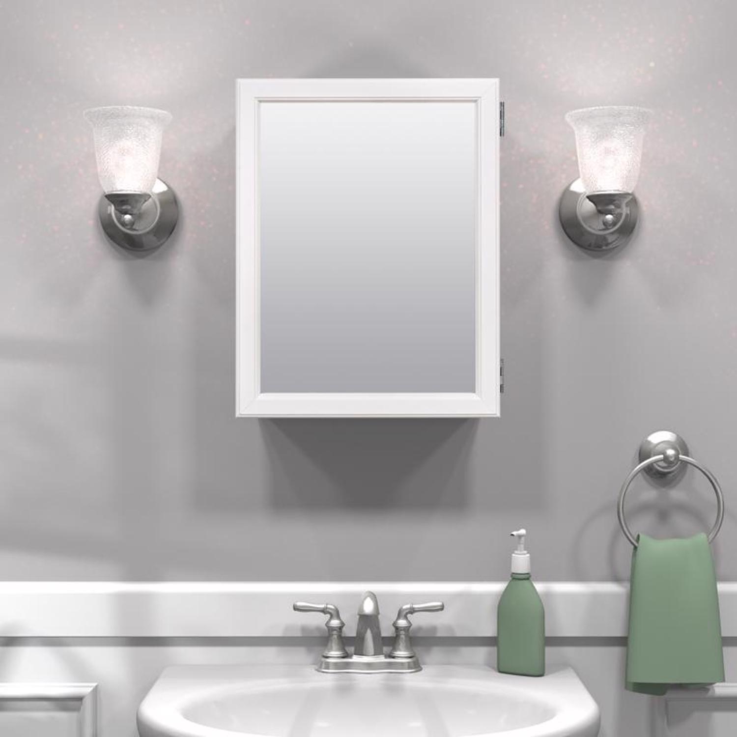 Zenna Home 19.25 in. H X 15.25 in. W X 4.25 in. D Rectangle Medicine Cabinet/Mirror