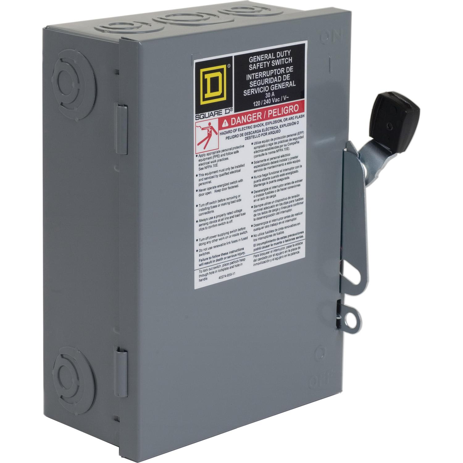 Square D 30 amps Plug In 2-Pole Fuse Safety Switch