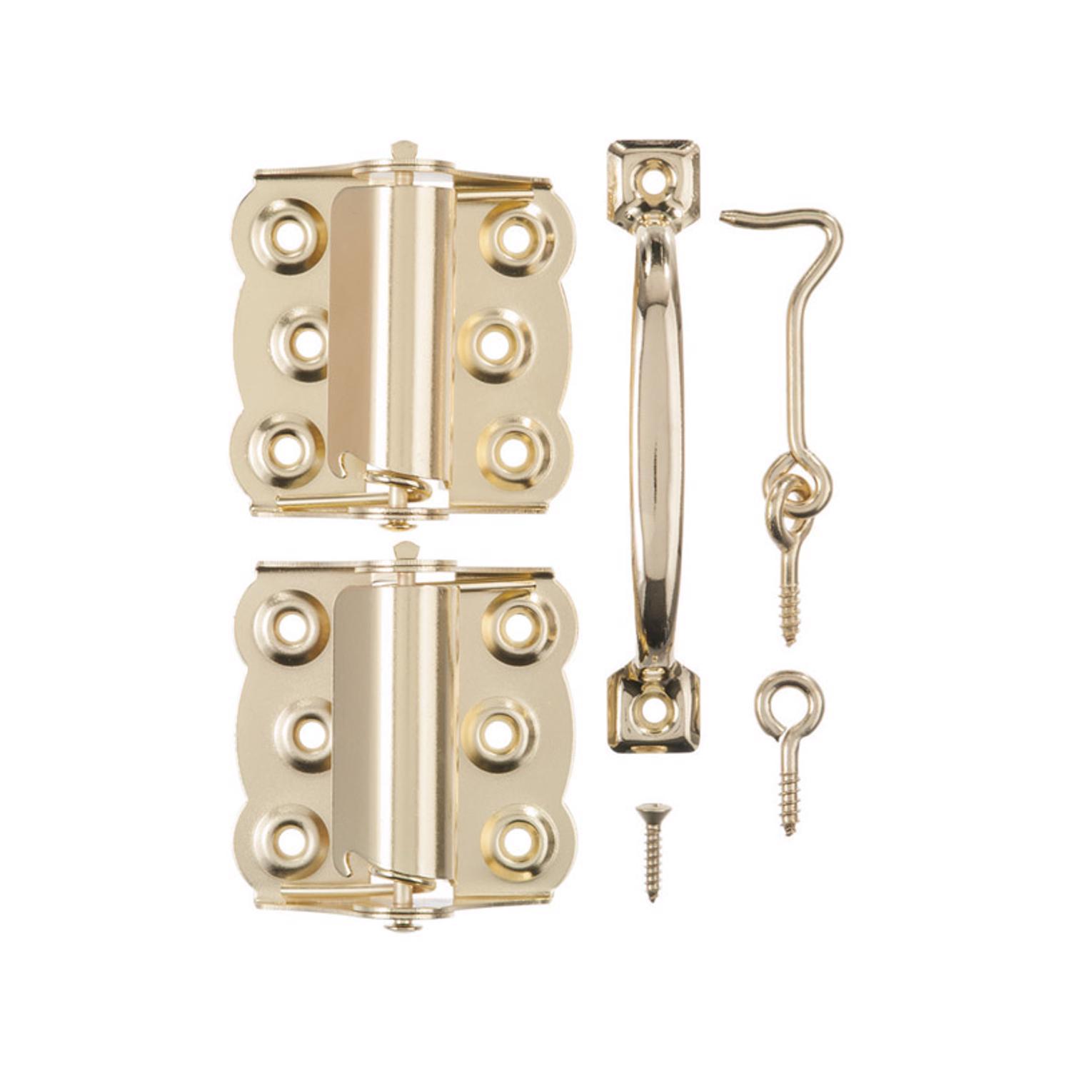 Ace Bright Brass Steel Screen/Storm Door Hardware Set 2 pk