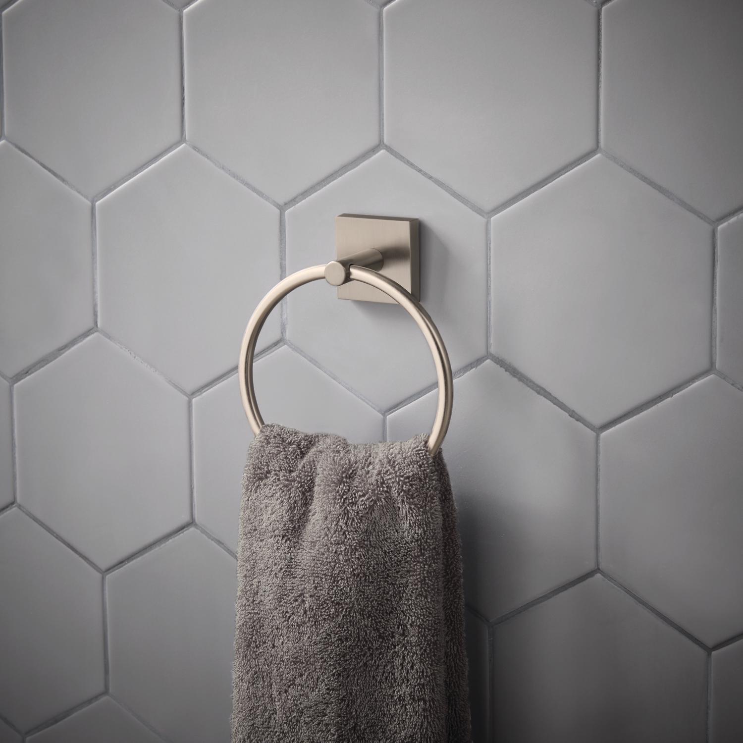 OakBrook Collection Brushed Nickel Towel Ring Die Cast Zinc