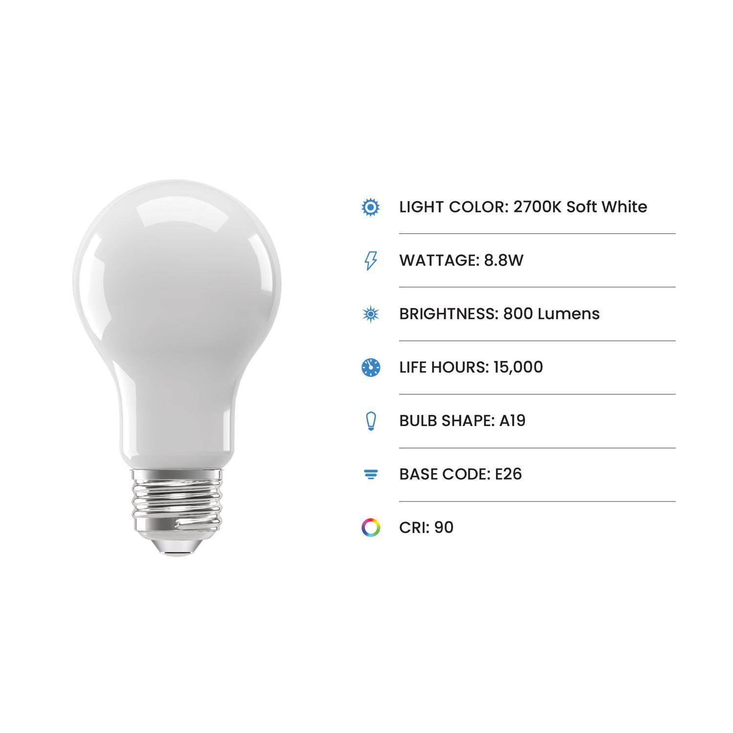Feit Enhance A19 E26 (Medium) LED Bulb Soft White 60 Watt Equivalence 4 pk