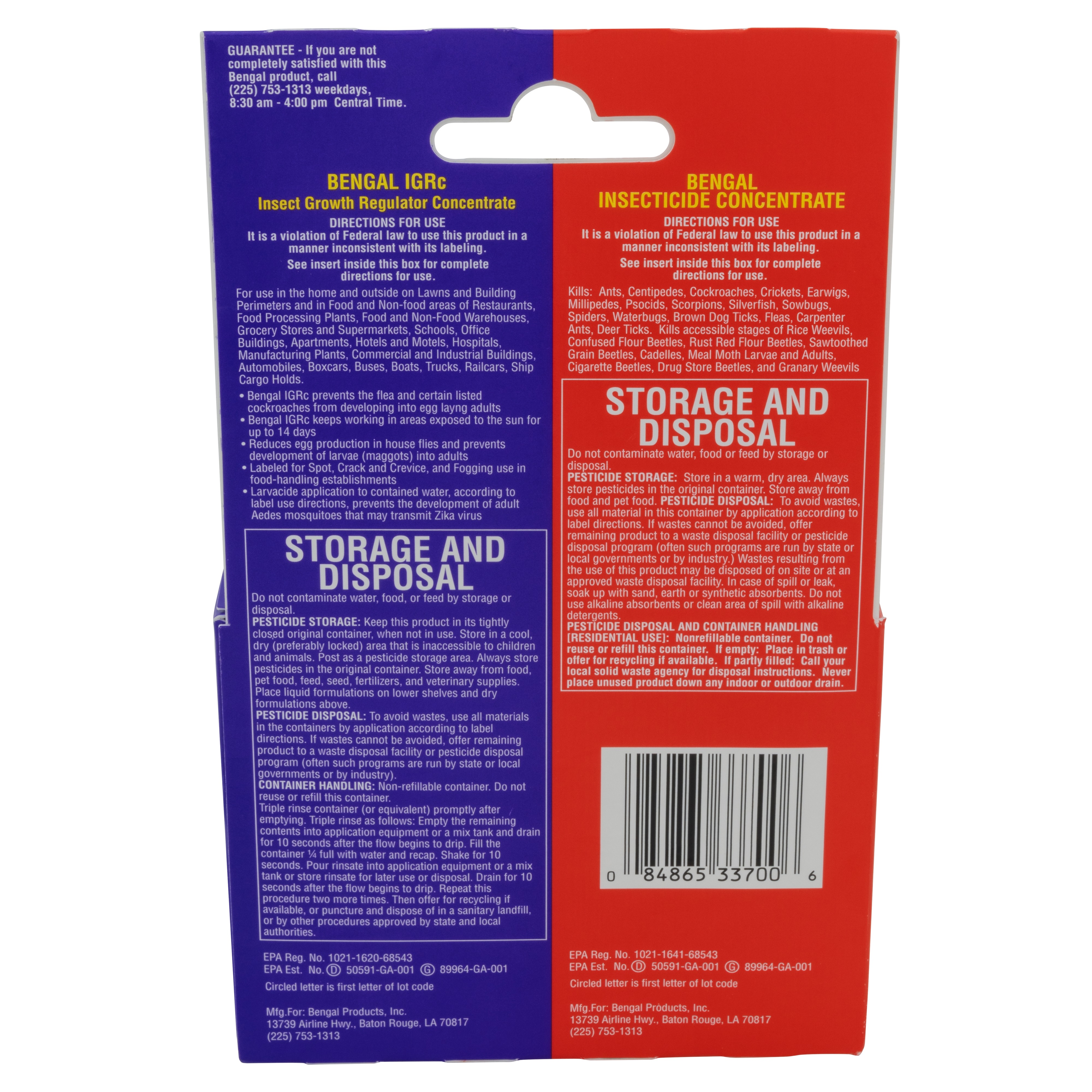 Bengal 33700 Insecticide concentrate + IGRc combo