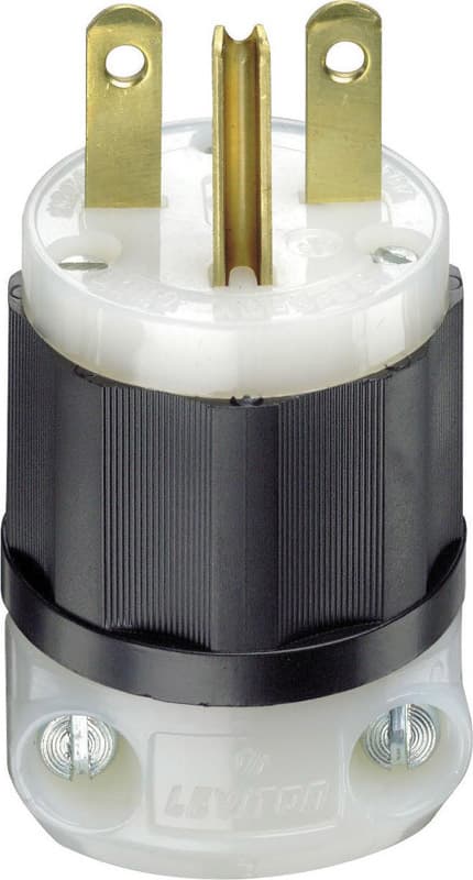 Leviton Industrial Nylon Ground/Straight Blade Plug 6-15P 18-10 AWG 2 Pole 3 Wire