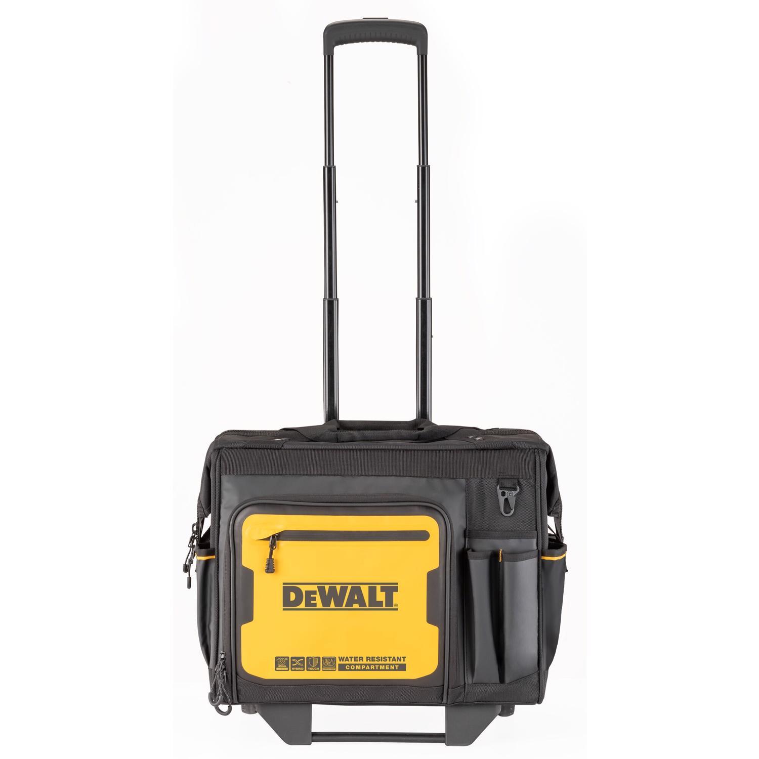 DEWALT Ballistic Nylon Tool Bag On Wheels Roller Tool Bag 27 pocket Black/Yellow 1 pc