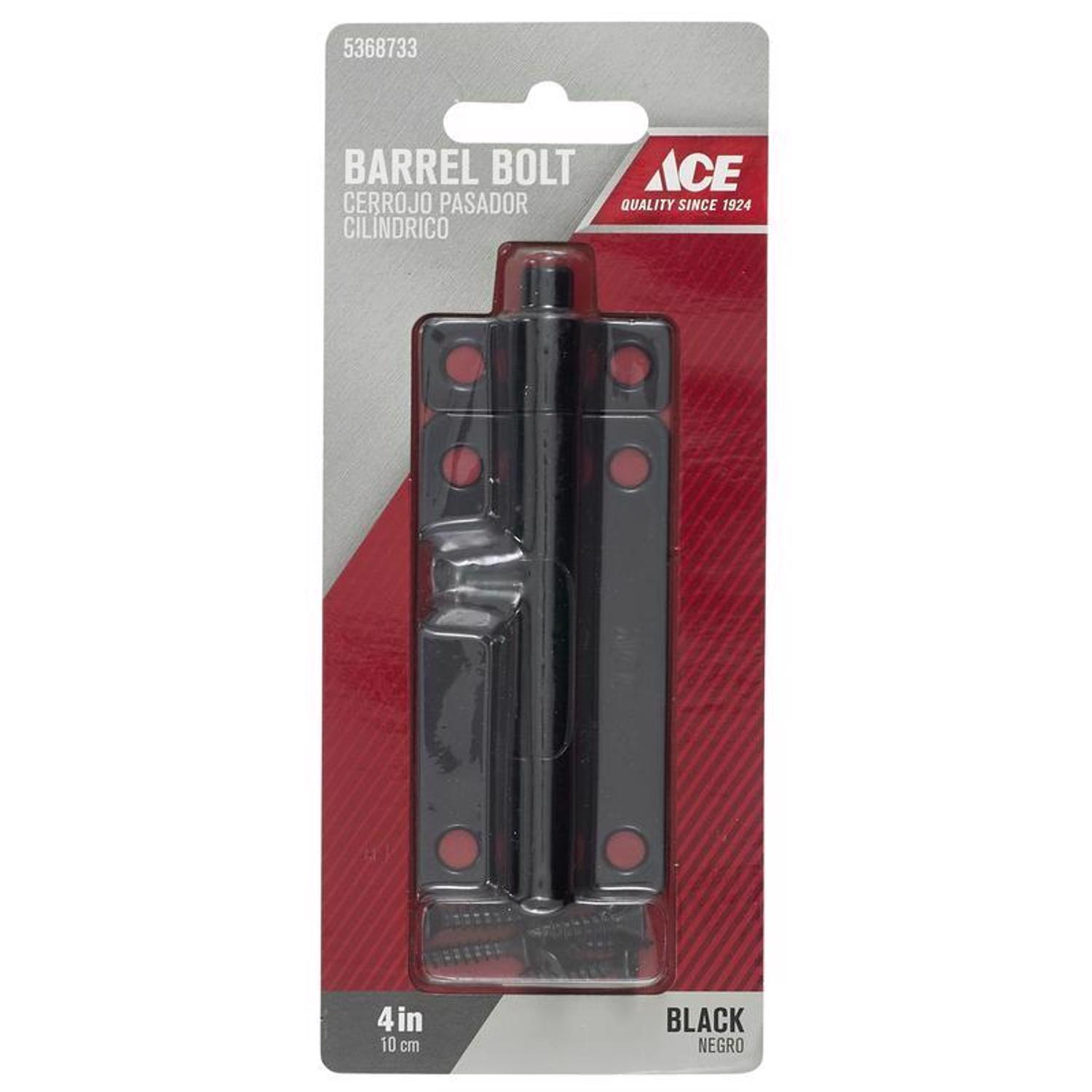 Ace 4 in. L Black Steel Barrel Bolt 1 pk