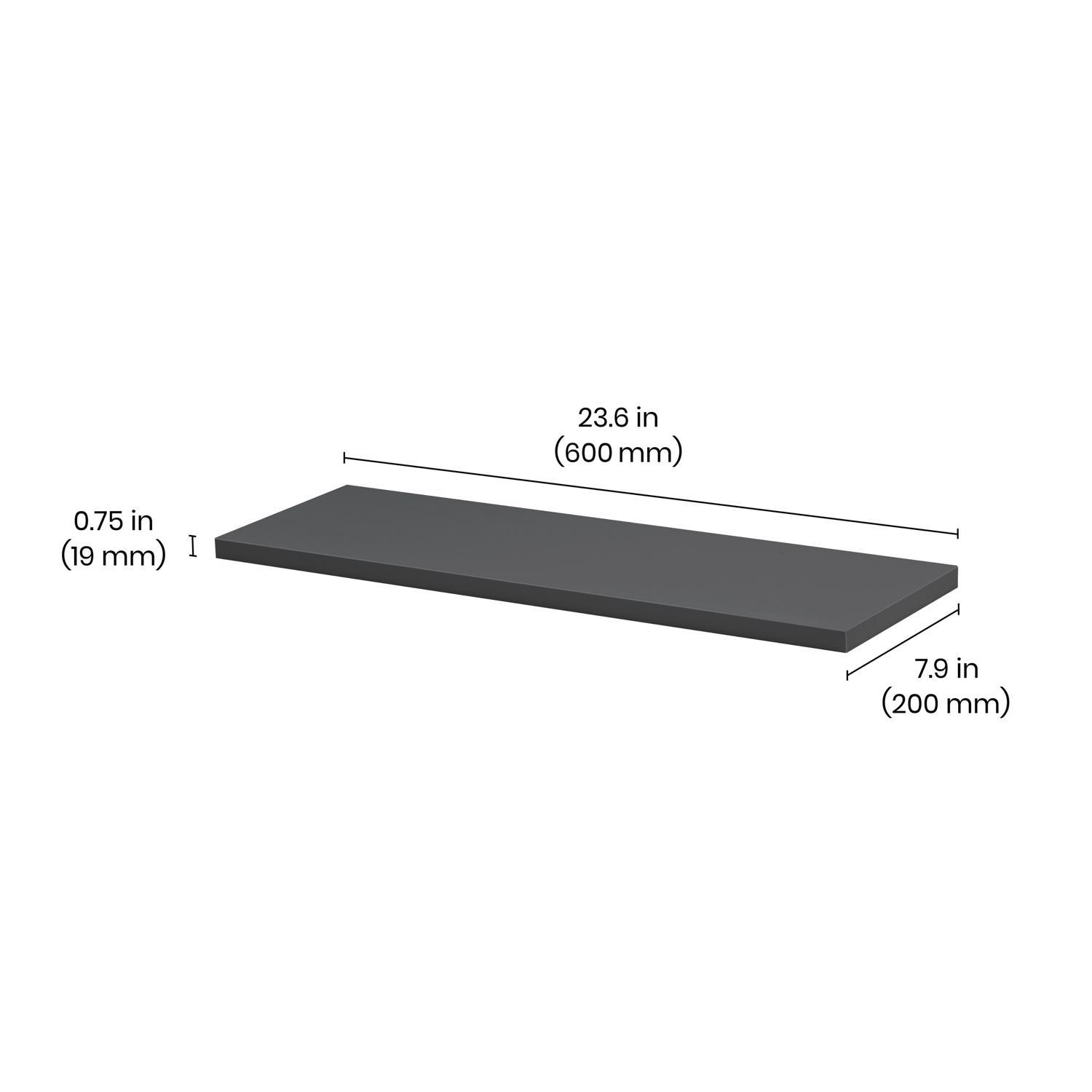 Dolle Lite.75 in. H X 23.6 in. W X 7.9 in. D Black Wood Shelf Board