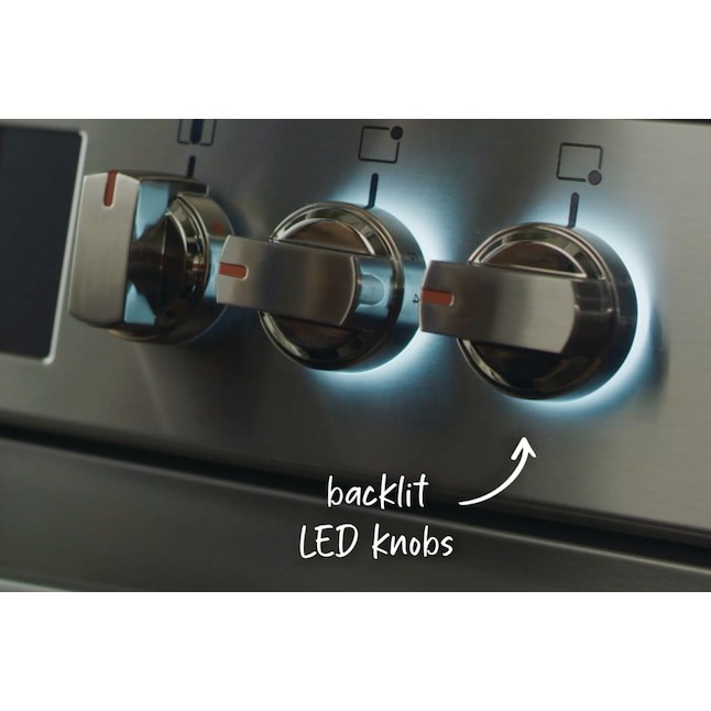 Frigidaire Gallery 30-in Glass Top 5 burners 6.2-cu ft Air Fry Convection Oven Slide-In Electric Range ( Fingerprint Resistant Stainless Steel )