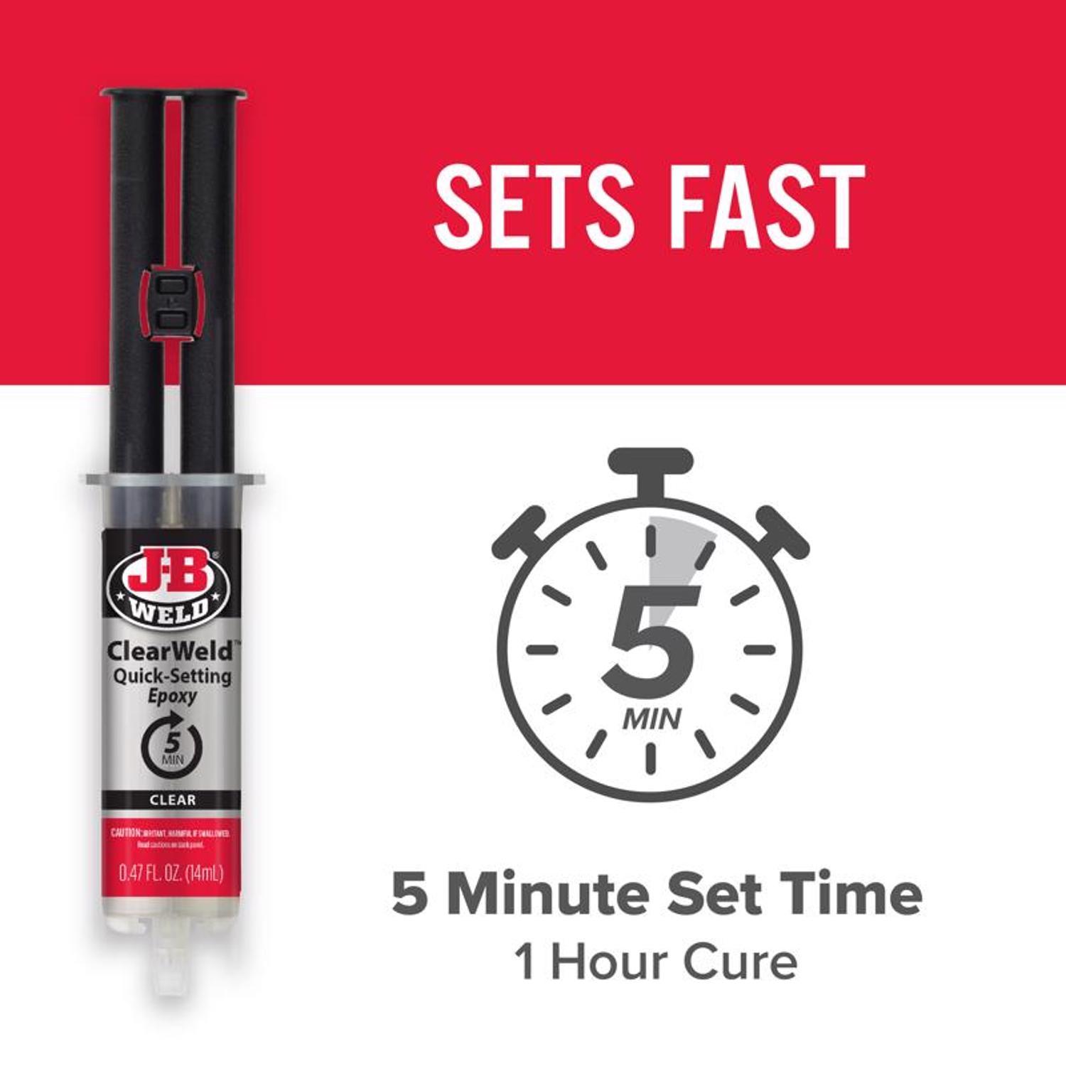 J-B Weld Clear Weld High Strength Epoxy Clear Syringes 0.47 oz